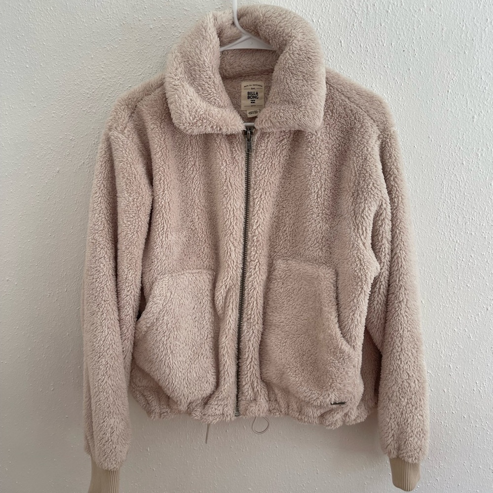 Billabong cream Sherpa zip up